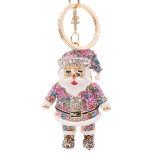 Diamond Santa key chain