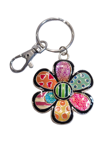 Colorful Pattern Flower Keychain