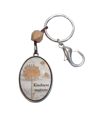 Oval Dandelion Pattern Keychain