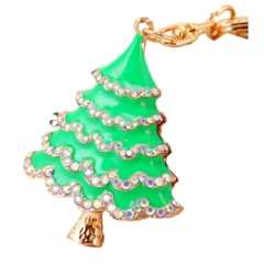 Green Christmas tree key chain