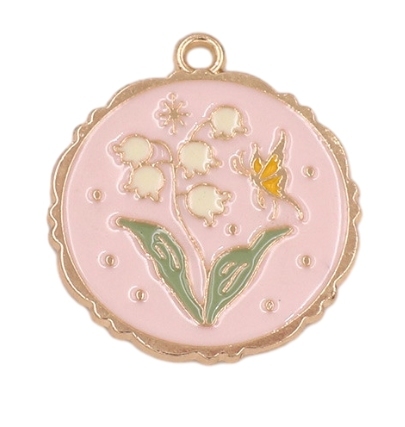 Flower badge keychain