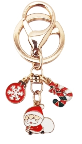 Snowflake Santa Claus Sleigh key chain