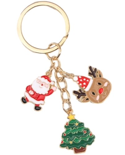 Santa Claus Christmas tree Christmas elk keychain