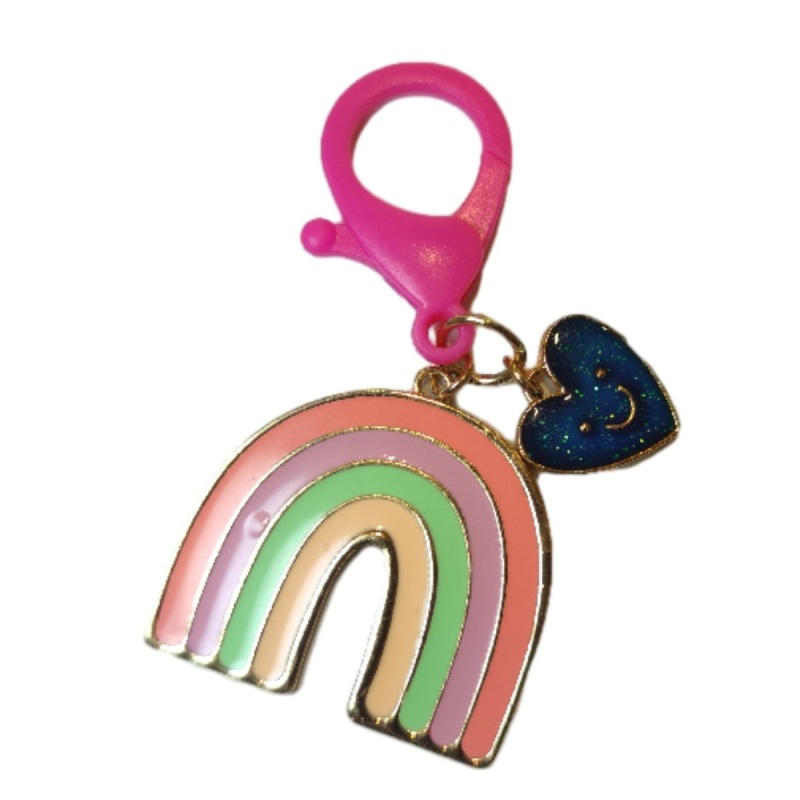 A rainbow key chain