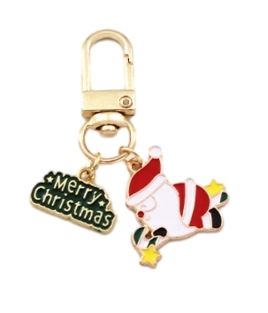 Christmas nameplate Santa key chain