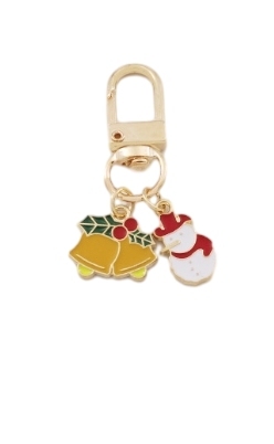 Snowman key chain with Christmas bell