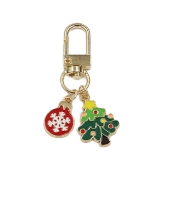 Red Christmas snowflake Christmas tree key chain