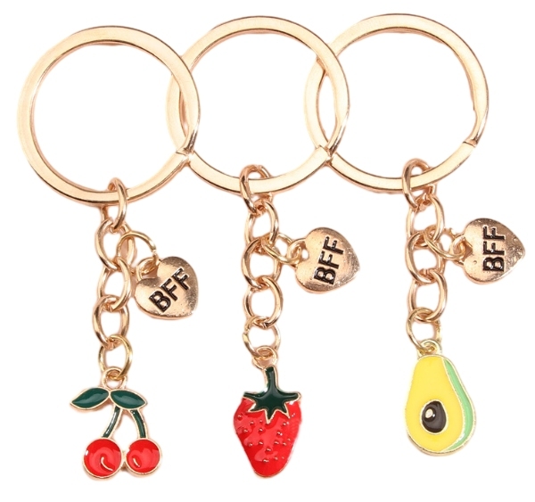 Cherry strawberry avocado key chain