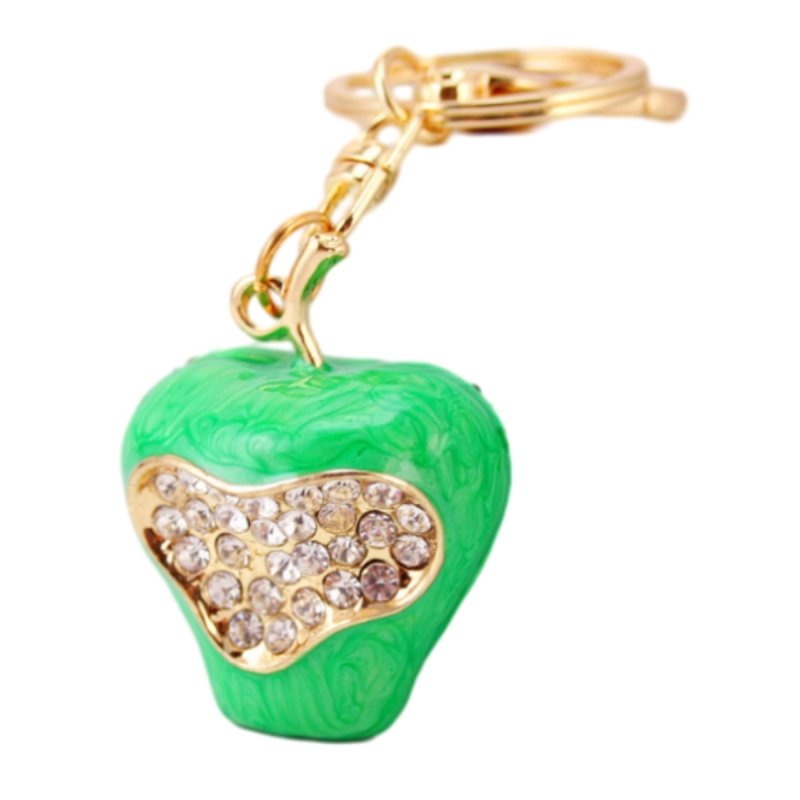 Green Christmas apple key chain