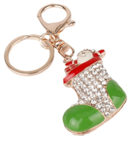 Green Christmas shoe key chain