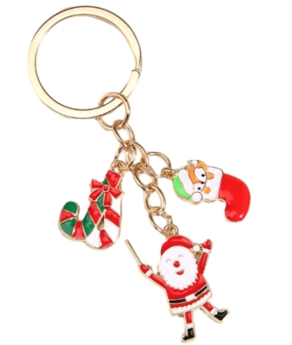 Christmas Sleigh Santa Claus Christmas stocking key chain