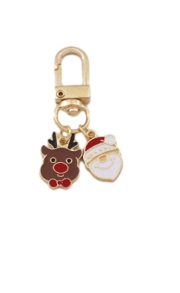 Christmas Elk Cookie Man Santa keychain