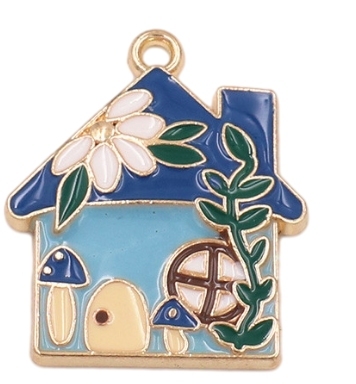 Blue room key chain