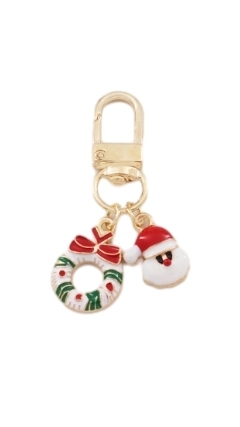 Santa donut key chain