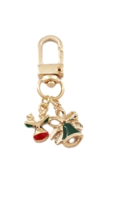 Green Christmas bell key chain