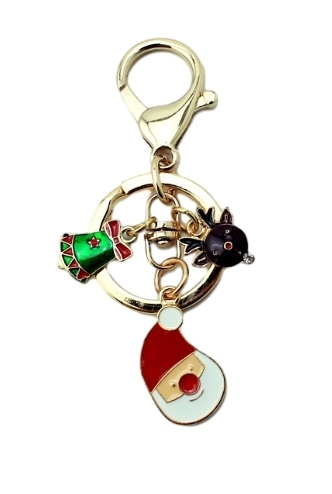 Green Christmas bell Santa Claus Green Christmas Elk key chain
