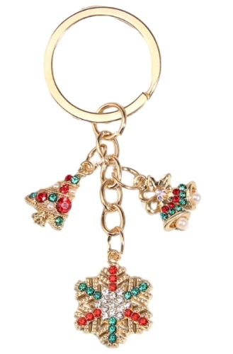 Diamond Christmas tree Christmas Snowflake Christmas bell keychain