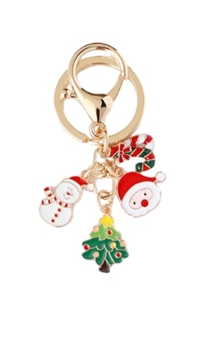 Christmas tree snowman old man key chain