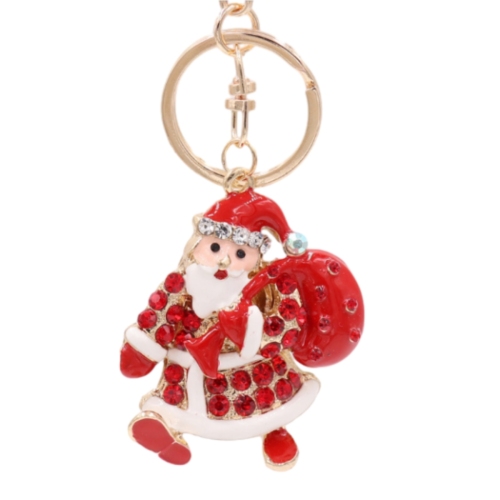Santa carries a red parcel key chain