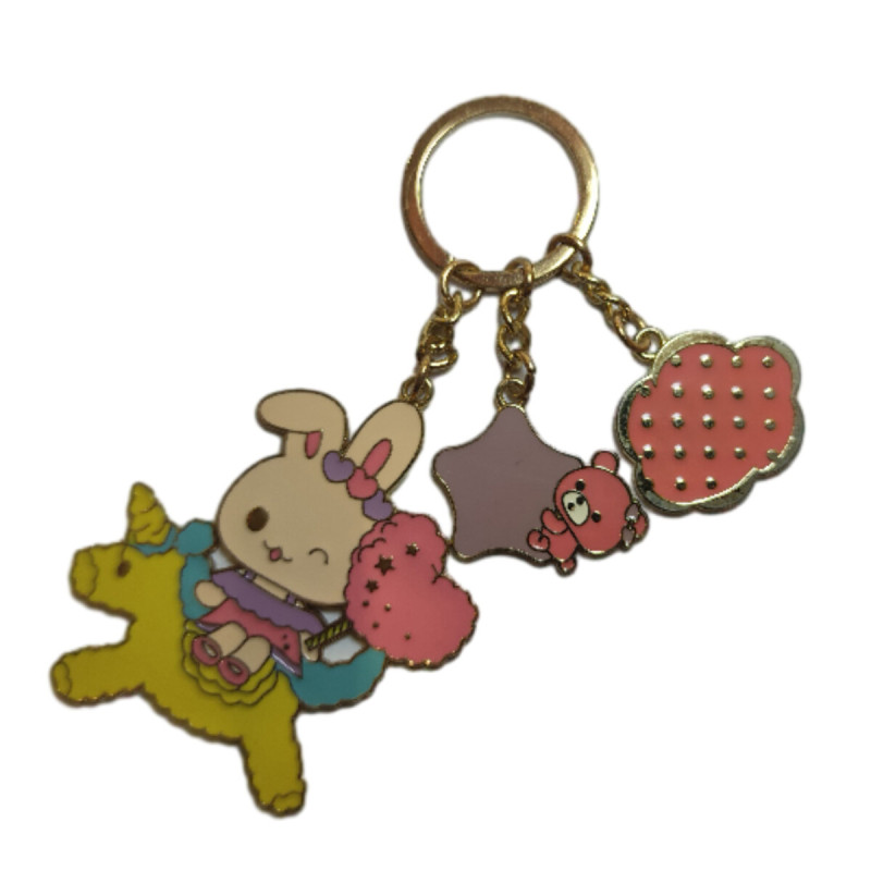 Rabbit on a horse star bear keychain