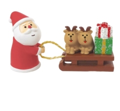 Santa pulls sleigh decorations