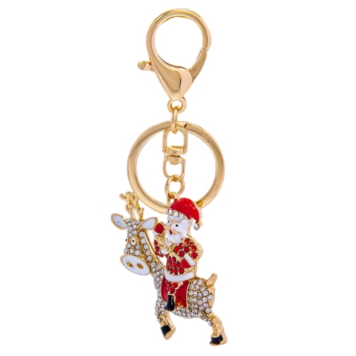 Ride the elk Santa keychain