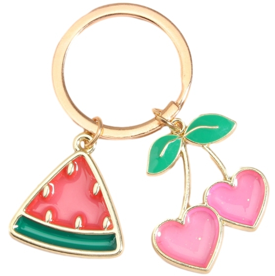 Watermelon heart keychain
