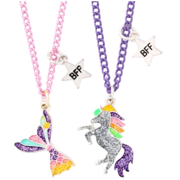 Star and Unicorn necklace BFF