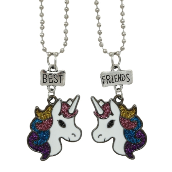 Four color gradient horse necklace BFF
