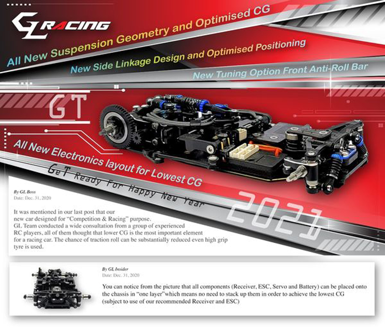 GL racing GLR-GT 1/28 RWD Chassis - W/O RX GL-GT-001-KSET (MINI-Z)