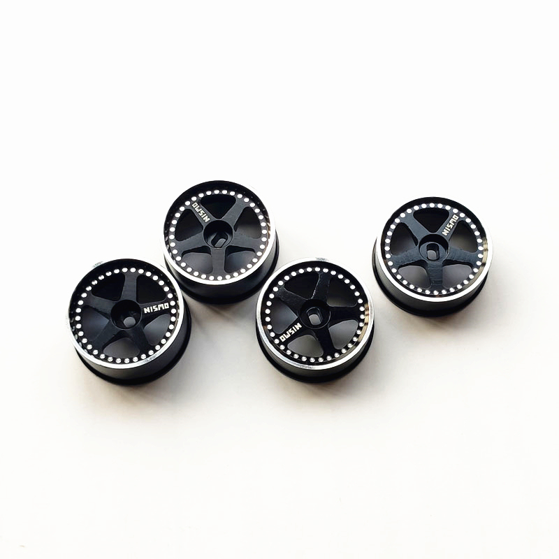 1/24 1/28 MINI-Z AWD Five-spoke Aluminum Wheels Diameter 22mm Black (offset +1.5) 4pcs Without tires