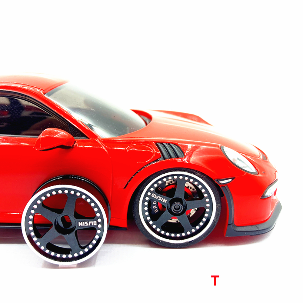 1/24 1/28 MINI-Z AWD Five-spoke Aluminum Wheels Diameter 22mm Black (offset +1.5) 4pcs Without tires