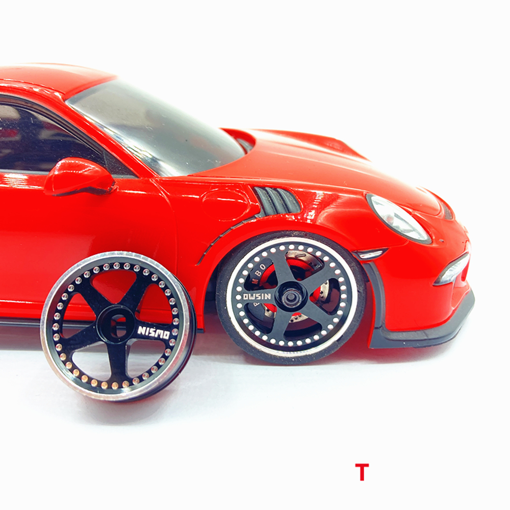 1/24 1/28 MINI-Z AWD Five-spoke Aluminum Wheels Diameter 22mm Black (offset +1.5) 4pcs Without tires