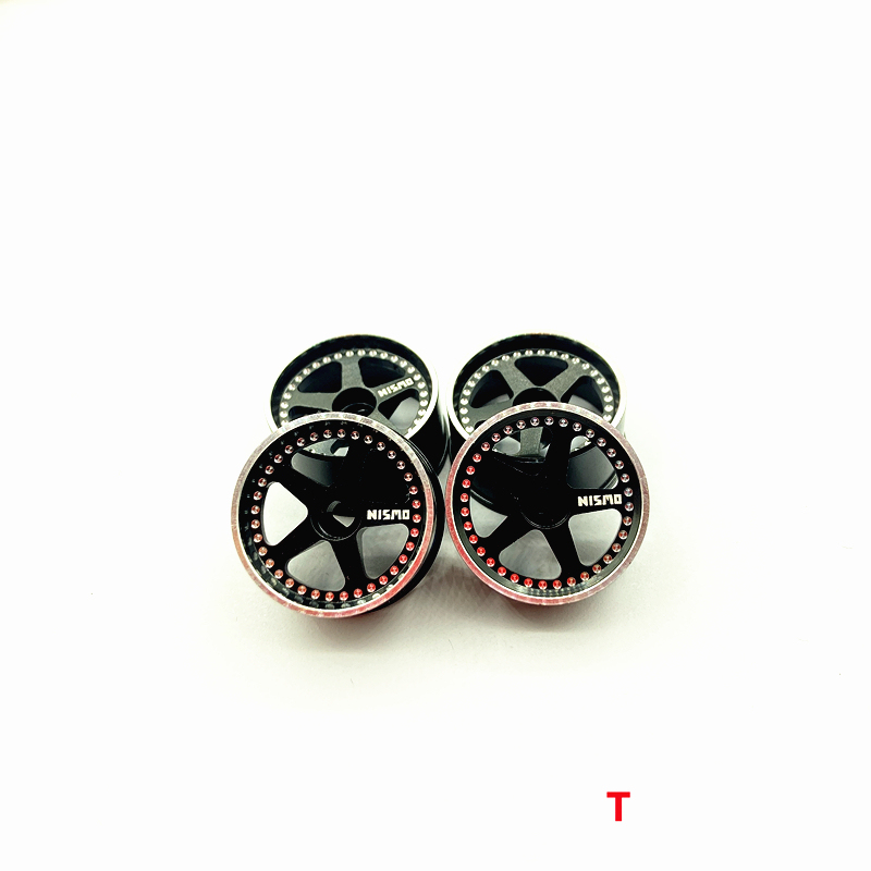 1/24 1/28 MINI-Z AWD Five-spoke Aluminum Wheels Diameter 22mm Black (offset +1.5) 4pcs Without tires