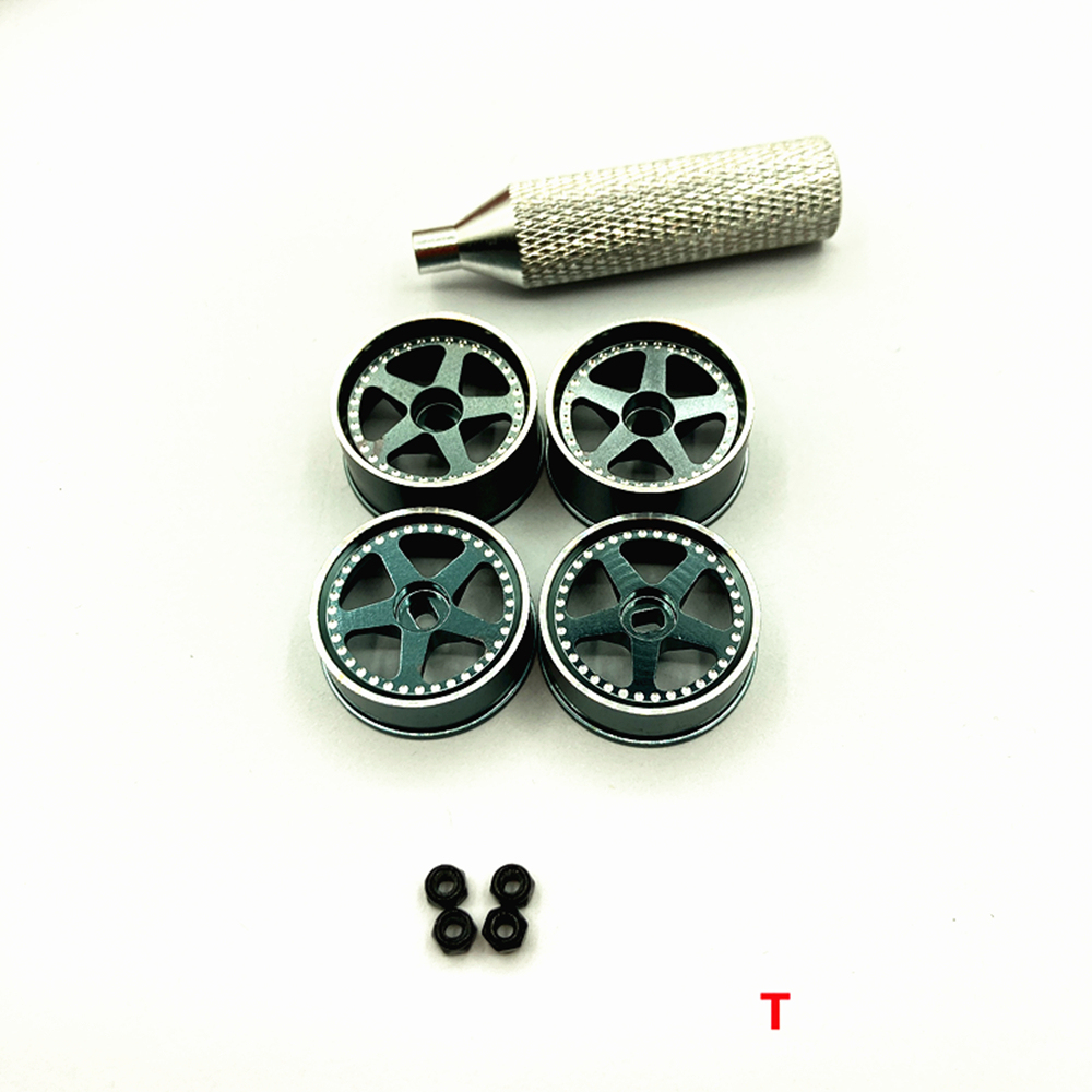 1/24 1/28 MINI-Z AWD Five-spoke Aluminum Wheels Diameter 22mm  (offset +1.5) 4pcs Without tires