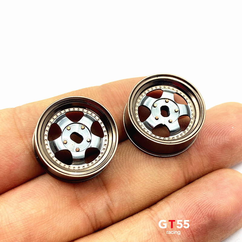 1/28 MINI-Z AWD Five High Simulation Aluminum Alloy Wheels (Diameter 20MM) 2pcs With Tires