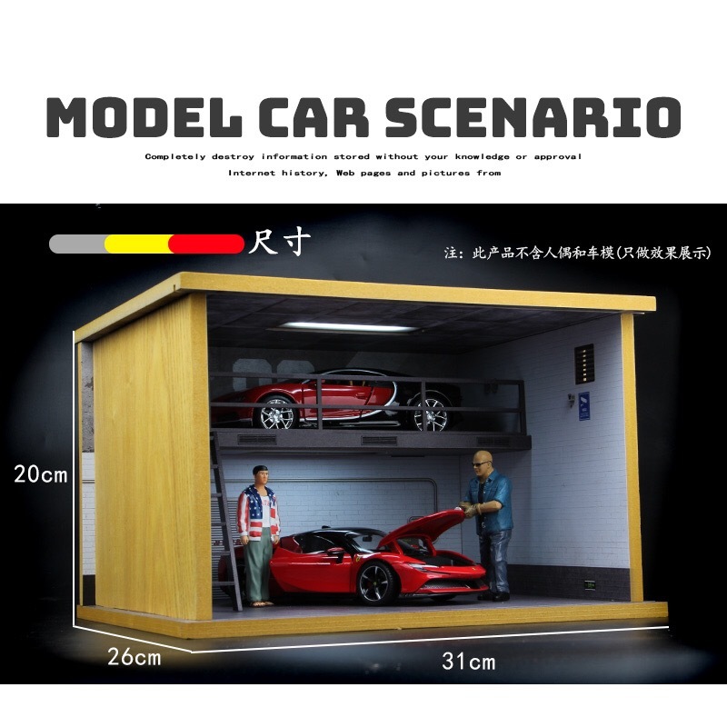 1/24 1/28 Scale Car Garage 2Parking Space B