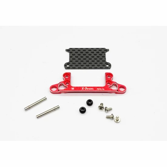 X-Power Alu,7075 FRONT LOWER ARM SET W (Wide) CARBON FIBER PLATE #XP-M03-FLS-W
