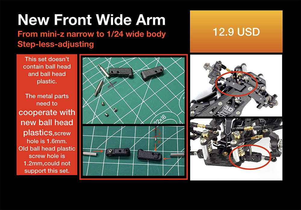 DriftArt2 New Front Wide Arm #DA-AM-F25