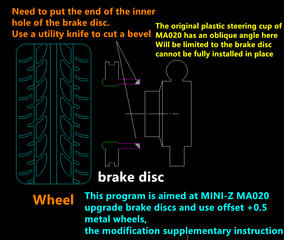ZERO-Z MINIZ 1/28 Brake Disc For Kyosho MINI-Z MA020 MA030 FWD AWD Z-004-R