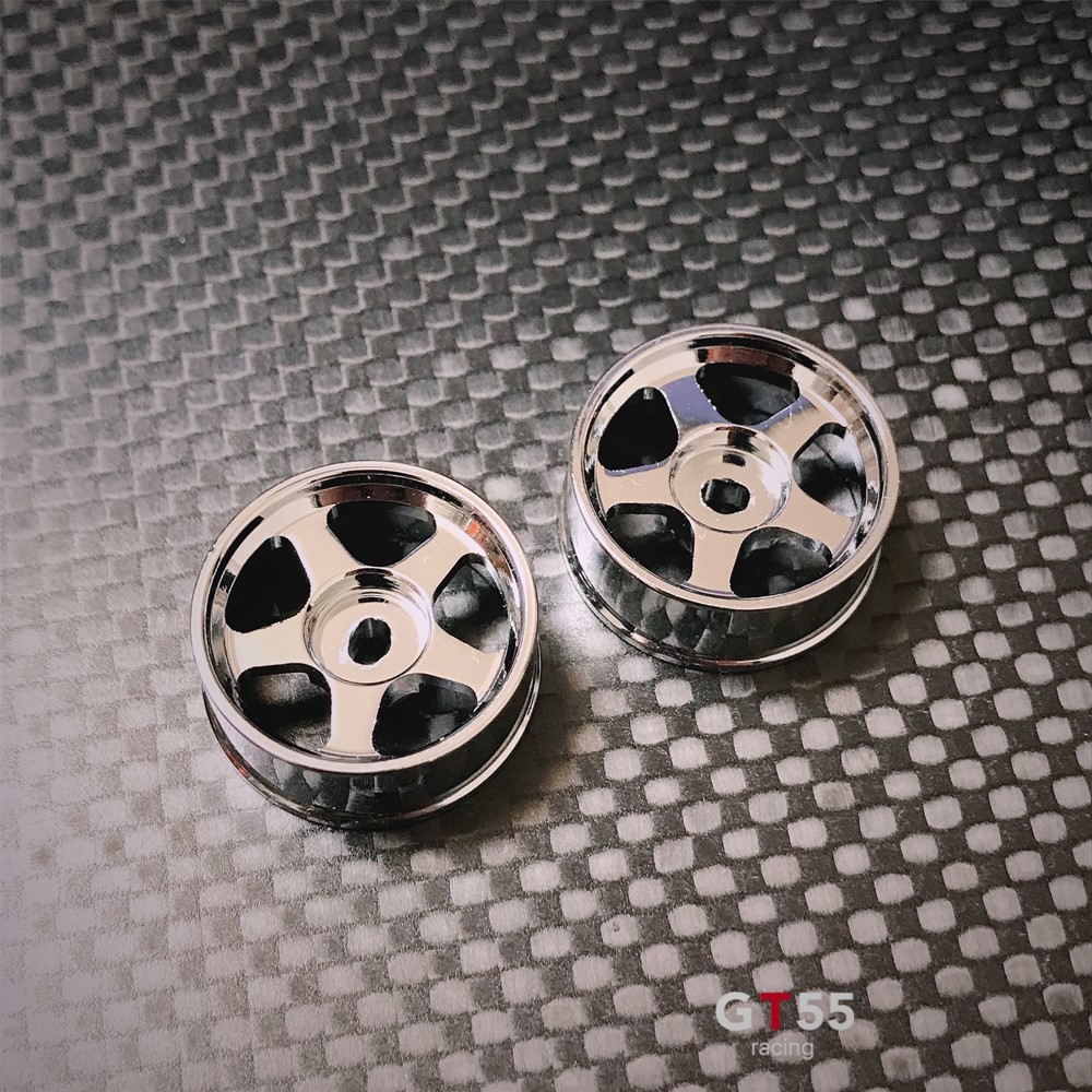 Small Car Metal Rims MINI-Z AWD 5-FIVE Metal Wheel Silver Plating (Diameter 20mm, Offset +1 ...