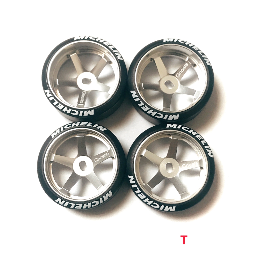 1/24 1/28 MINIZ AWD CNC Aluminum Alloy Wheels Silver (Diameter 22mm
