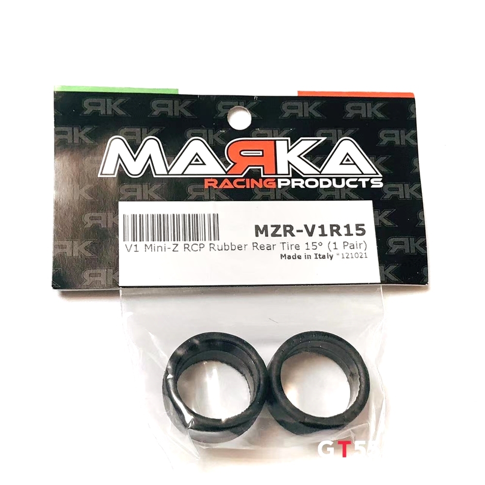 MARKA V1 MINI-Z RCP RUBBER REAR TIRE 15° (1 PAIR) #MZR-V1R15