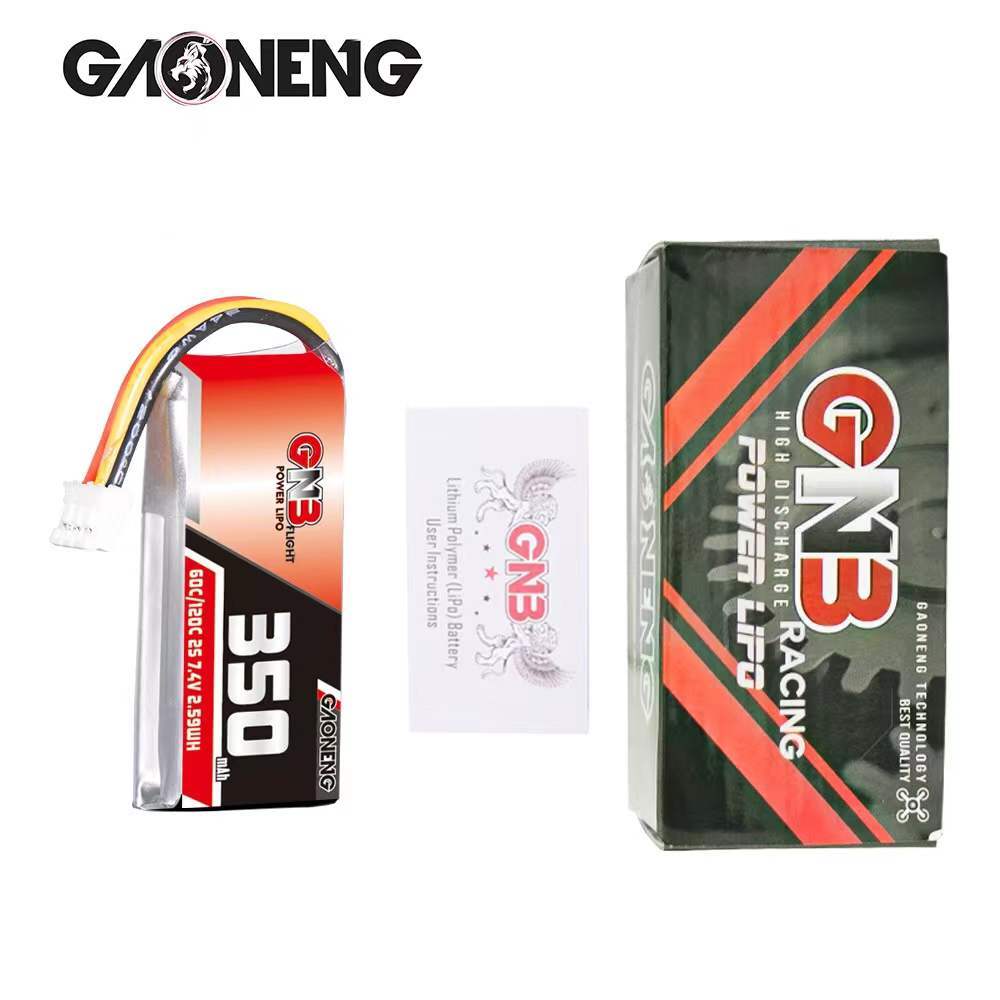 GNB GAONENG 2S 350mah 7.4V 60C 120C LiPo Battery PH2.0 3Pin Connector For RC Cars FPV Drone Racing