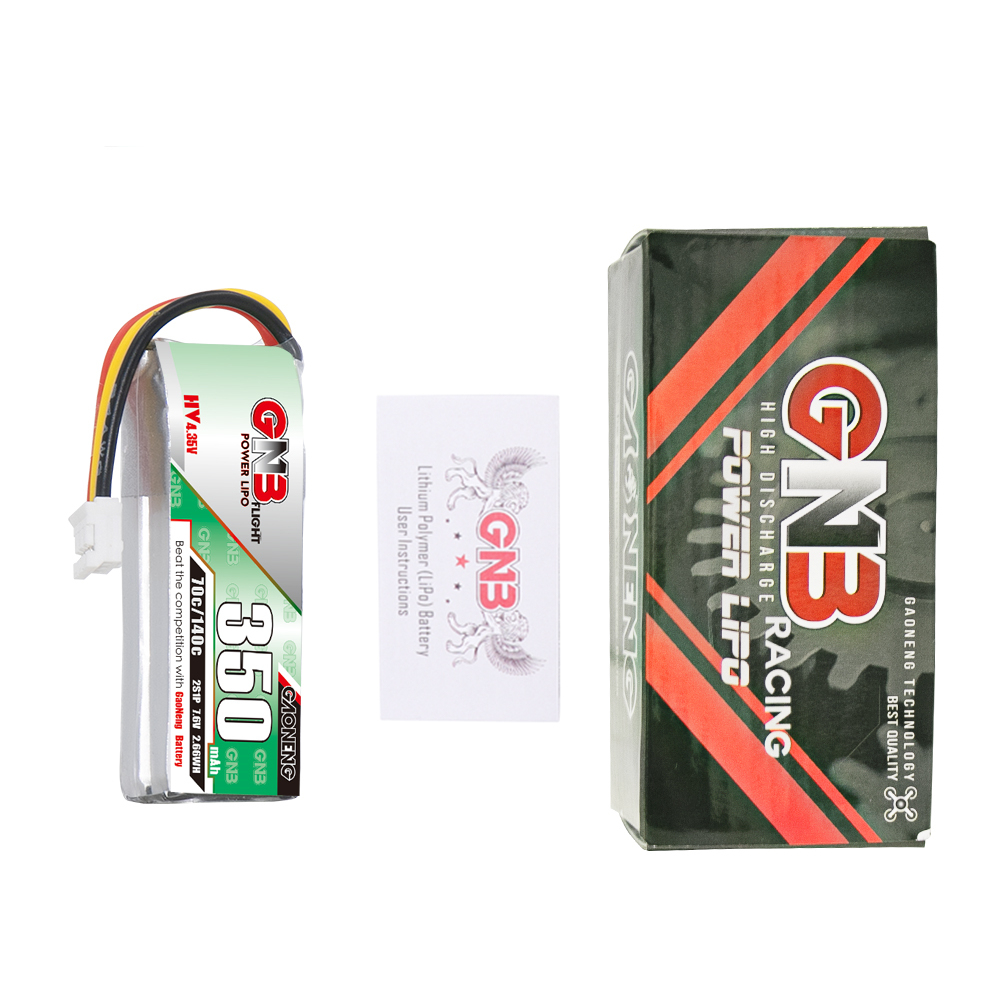GAONENG GNB 2S 7.6V HV 350mAh 70C LiPo Battery PH2.0 3Pin Connector For MINI-Z RC CAR FPV Drone EMAX NanoHawkr