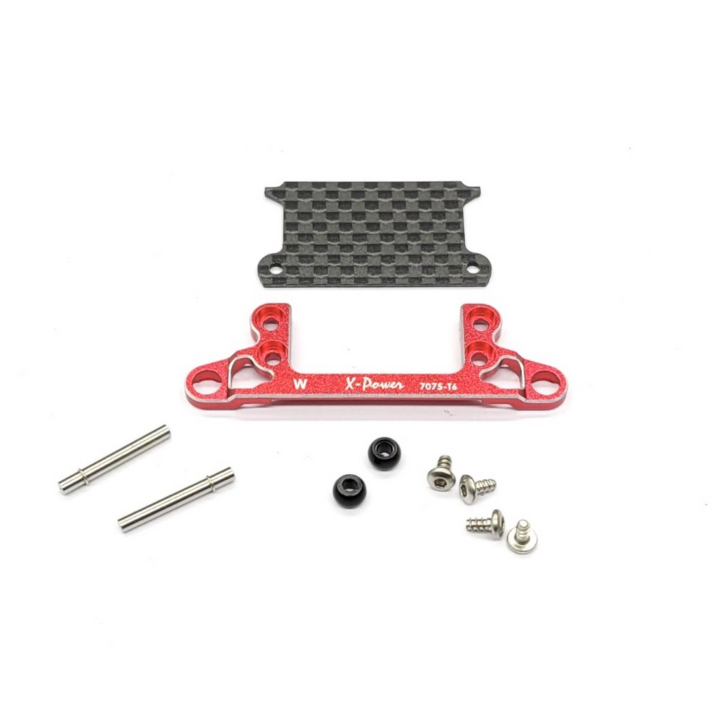 X-Power Alu,7075 FRONT LOWER ARM SET W (Wide) CARBON FIBER PLATE #XP-M03-FLS-W