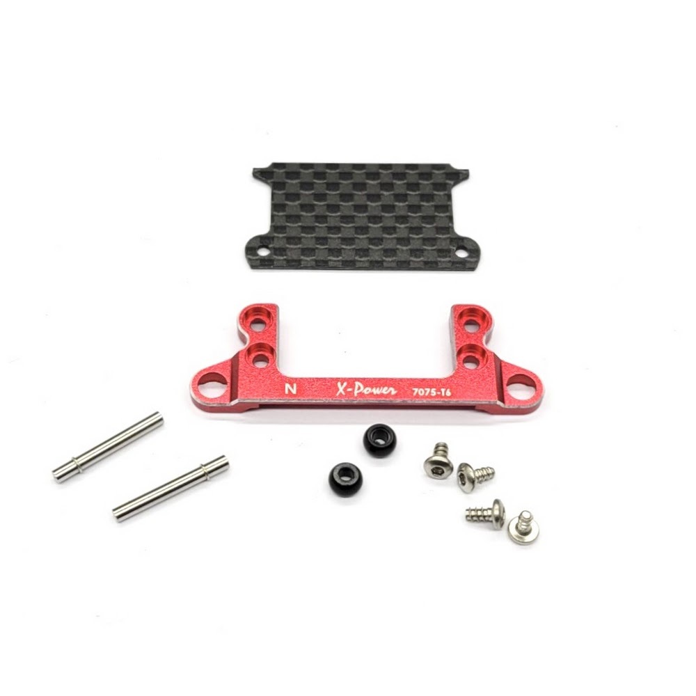 X-Power Alu,7075 FRONT LOWER ARM SET N (Narrow) CARBON FIBER PLATE #XP-M03-FLS-N