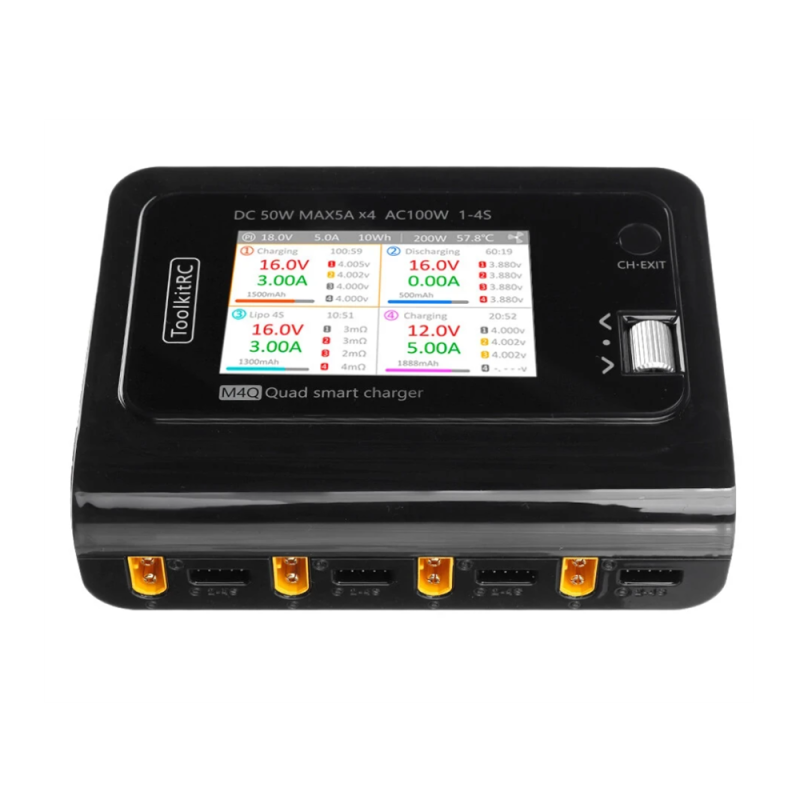 ToolkitRC M4Q AC/DC Quad Battery Charger (4S/5A/50W)