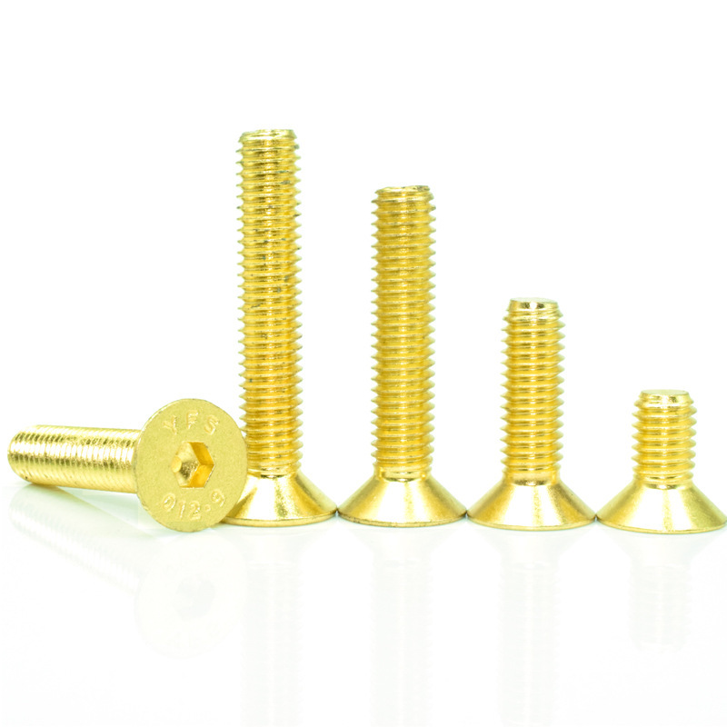 GT55racing M2 golden 12.9 level flat head socket head cap screws