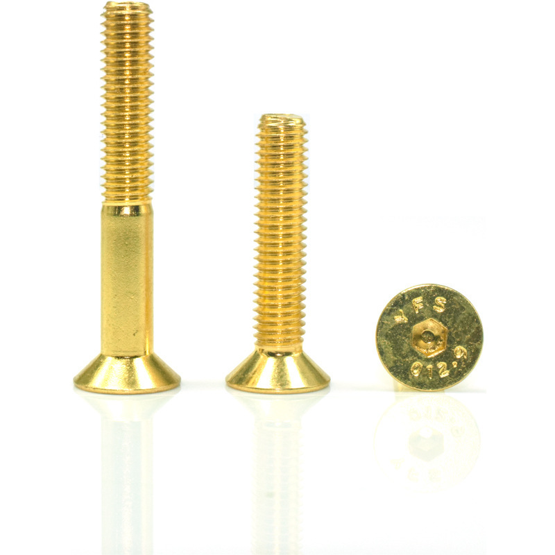 GT55racing M2 golden 12.9 level flat head socket head cap screws